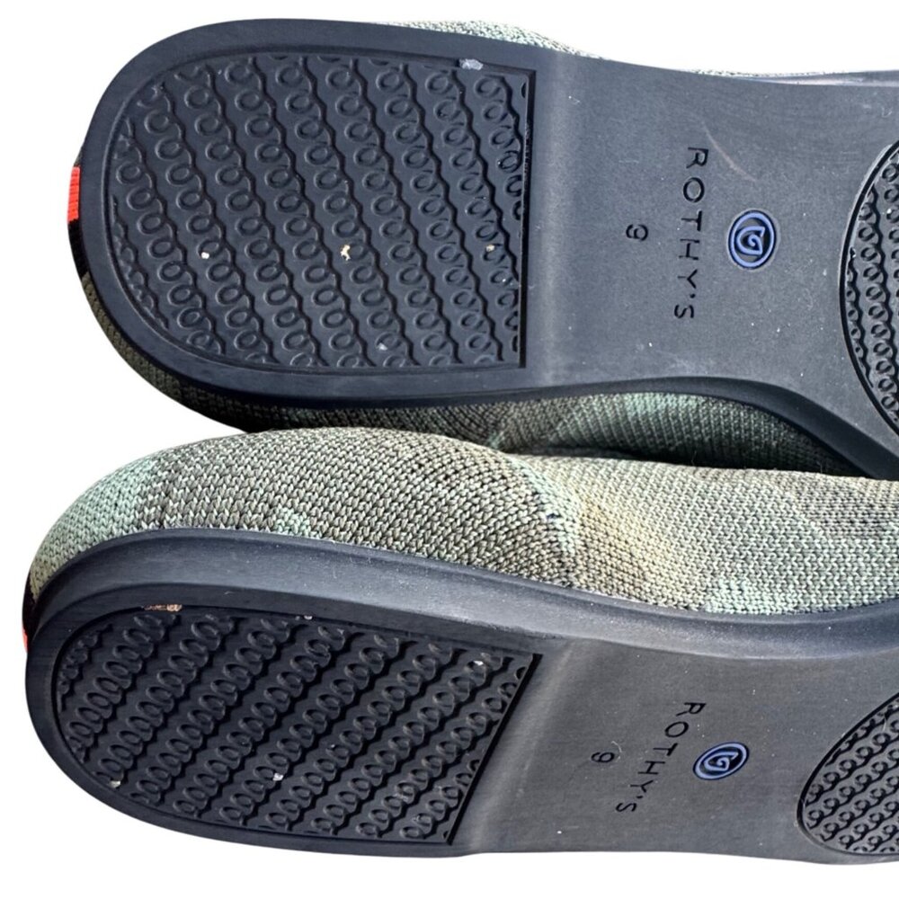 Rothy's Loafer Shoes Women's Size 9 Green Camo Knit Slip On Flats Round Toe Eco - Picture 9 of 9